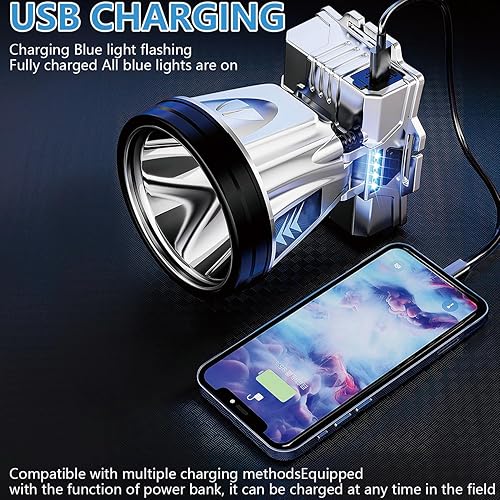 Miniatura 5 de Linterna frontal recargable súper brillante de alta potencia, lámpara LED recargable, luces LED para la frente, faro frontal impermeable con luces