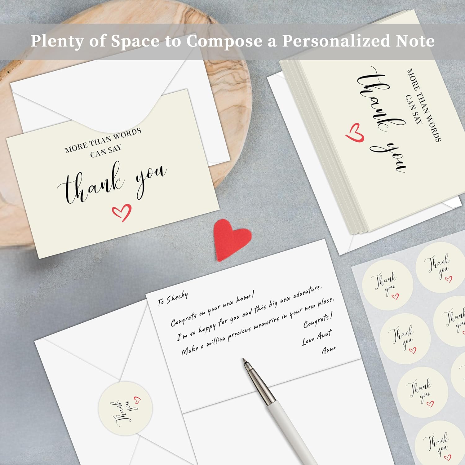 GOLDPEI 30-pack Thank You Cards Bulk with Envelopes and Matching Stickers, 4x5.8 Inches, Blank Thank You Notes for Baby & Bridal Shower, Weddings, Business & Graduations, Yellow - Image 5