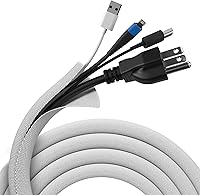 Vista 8 de Small Pet Select Funda de cable resistente, color blanco, de 10 pies, protector de cable eléctrico y cable ultra duradero para conejos, perros