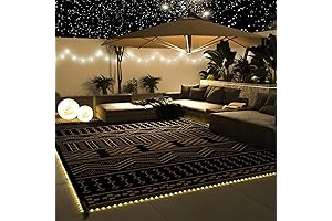 8 x 10 Outdoor Rug with Waterproof LED Strip Lights