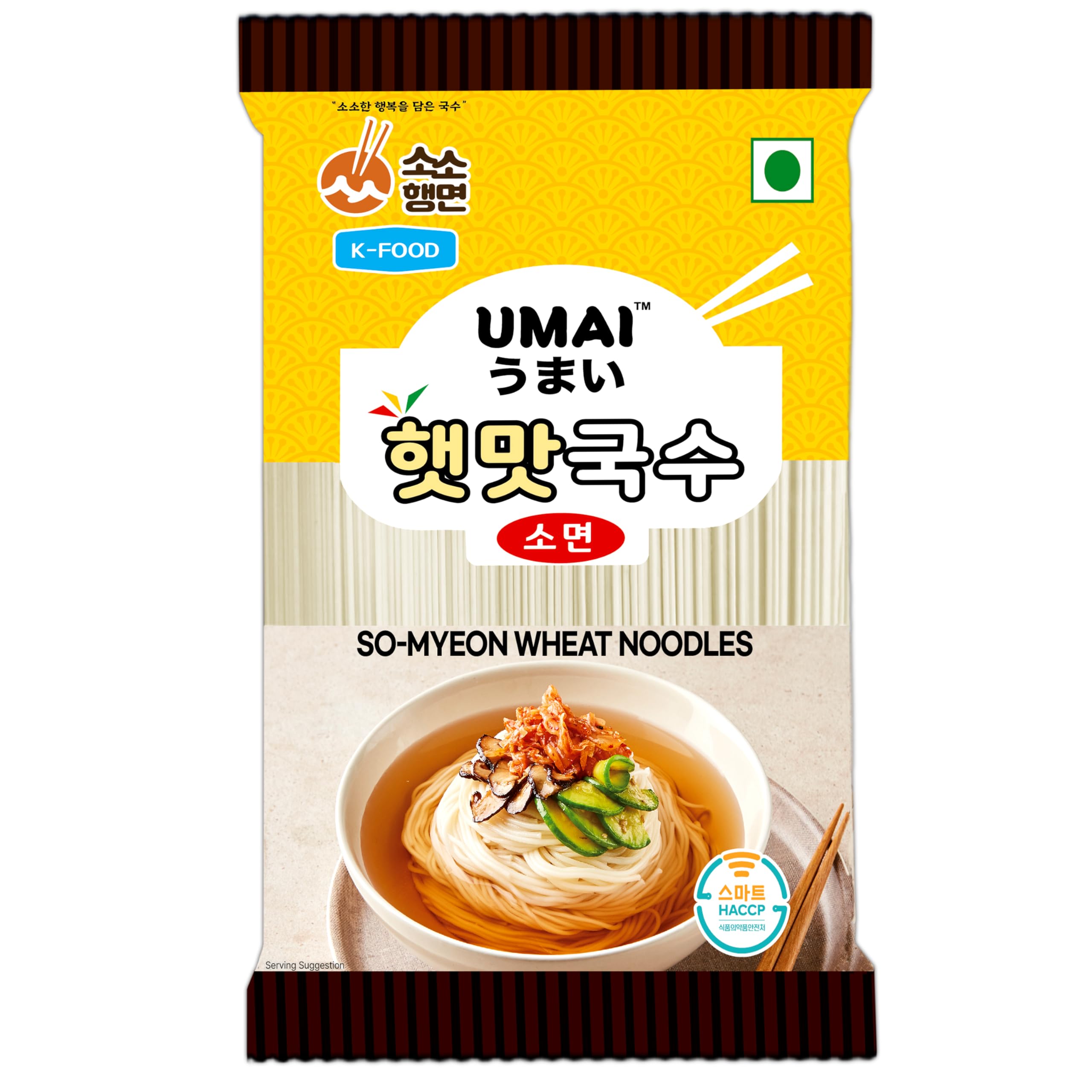 UMAI Somyeon Wheat Noodles 900g | Quality Thin Noodles | Whole Wheat | Imported from Korea | Bouncy & Chewy Texture | Great for Pan Asian Cuisine
