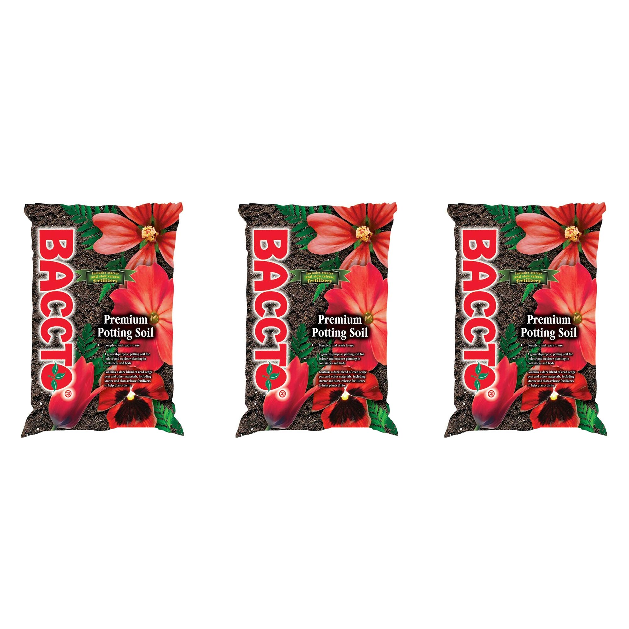 1225 Baccto Premium Potting Soil, 25-Pound (Three Pack)