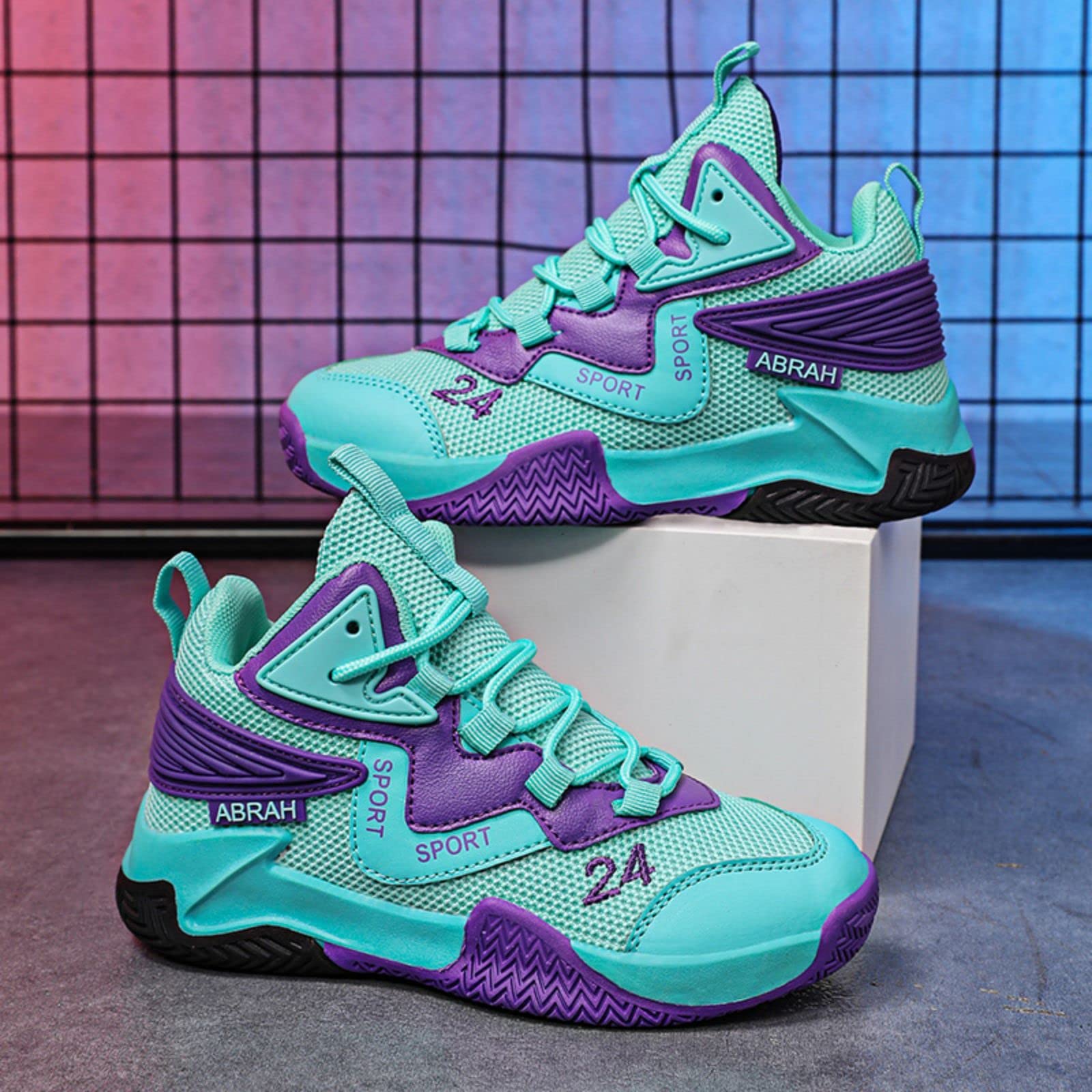 Ucilxi Anti Slip and wear-Resistant Sports Children's Basketball Shoes Green