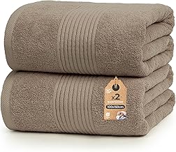Cloud Pillow Set of 2 Bath Towels 100 x 150 cm - Bath Towel Large 100% Cotton - Shower Towels 500 g/m² - Soft, Absorbent and Durable - Oeko-Tex - Ideal for Bathroom and Wellness - Brown