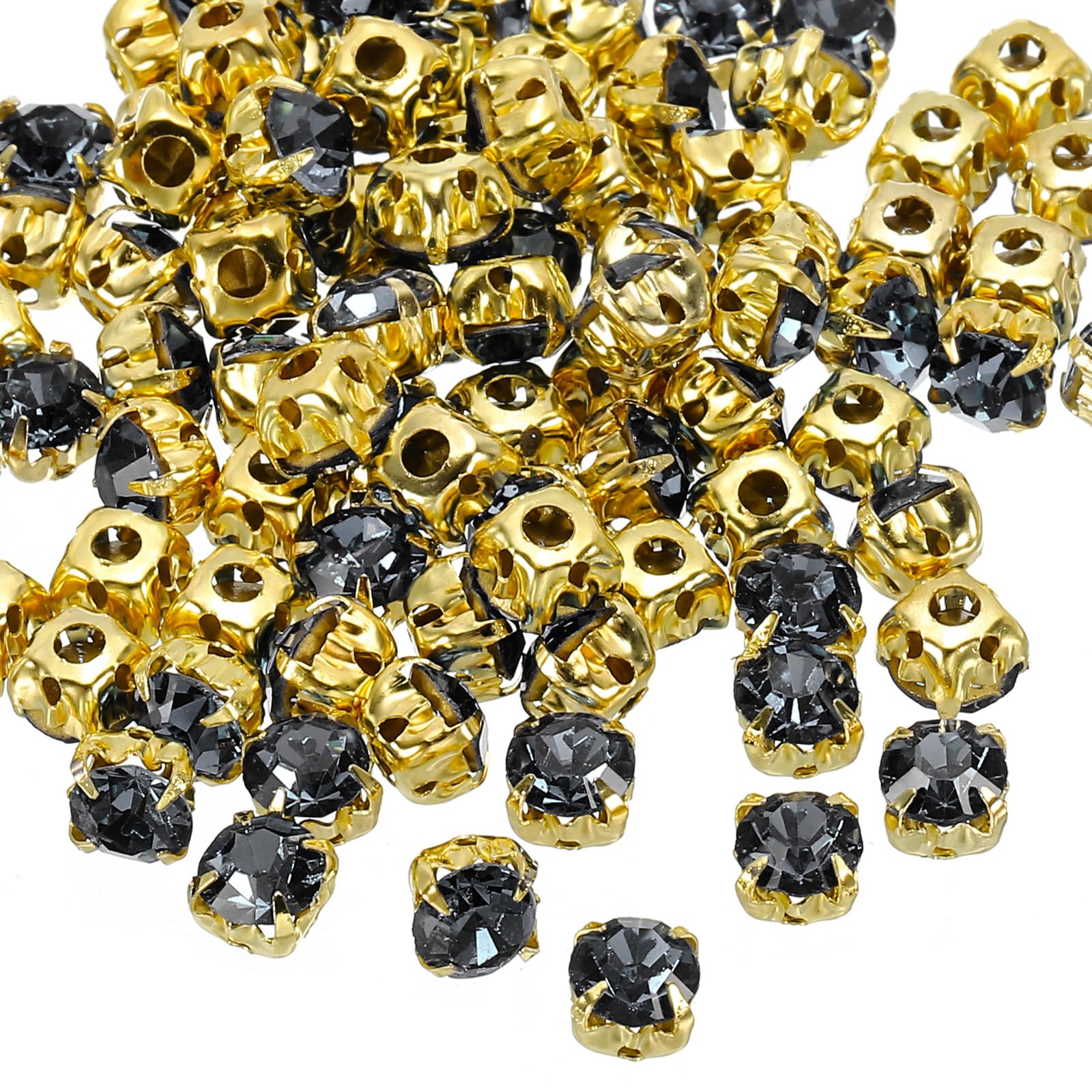 PATIKIL 6mm Black Claw Sew on Rhinestones