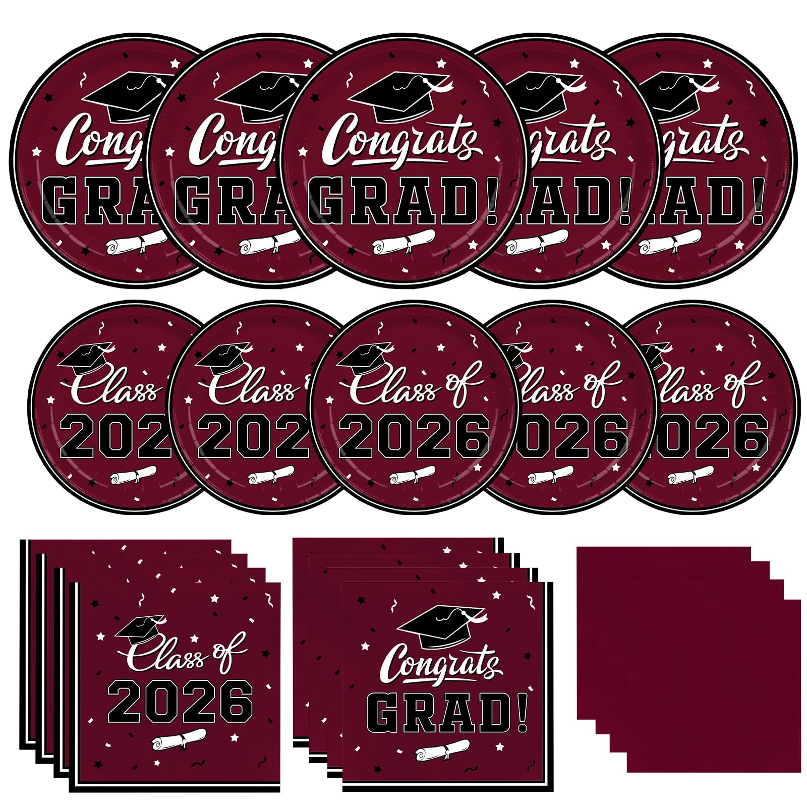 Gatherfun Graduation decorations 2026 Graduation Plates and Napkins Blue Disposable Paper Plates Luncheon Napkins Cocktail Napkins for Congrats Grad Party Decorations, Serve 50 — Amazon image 9