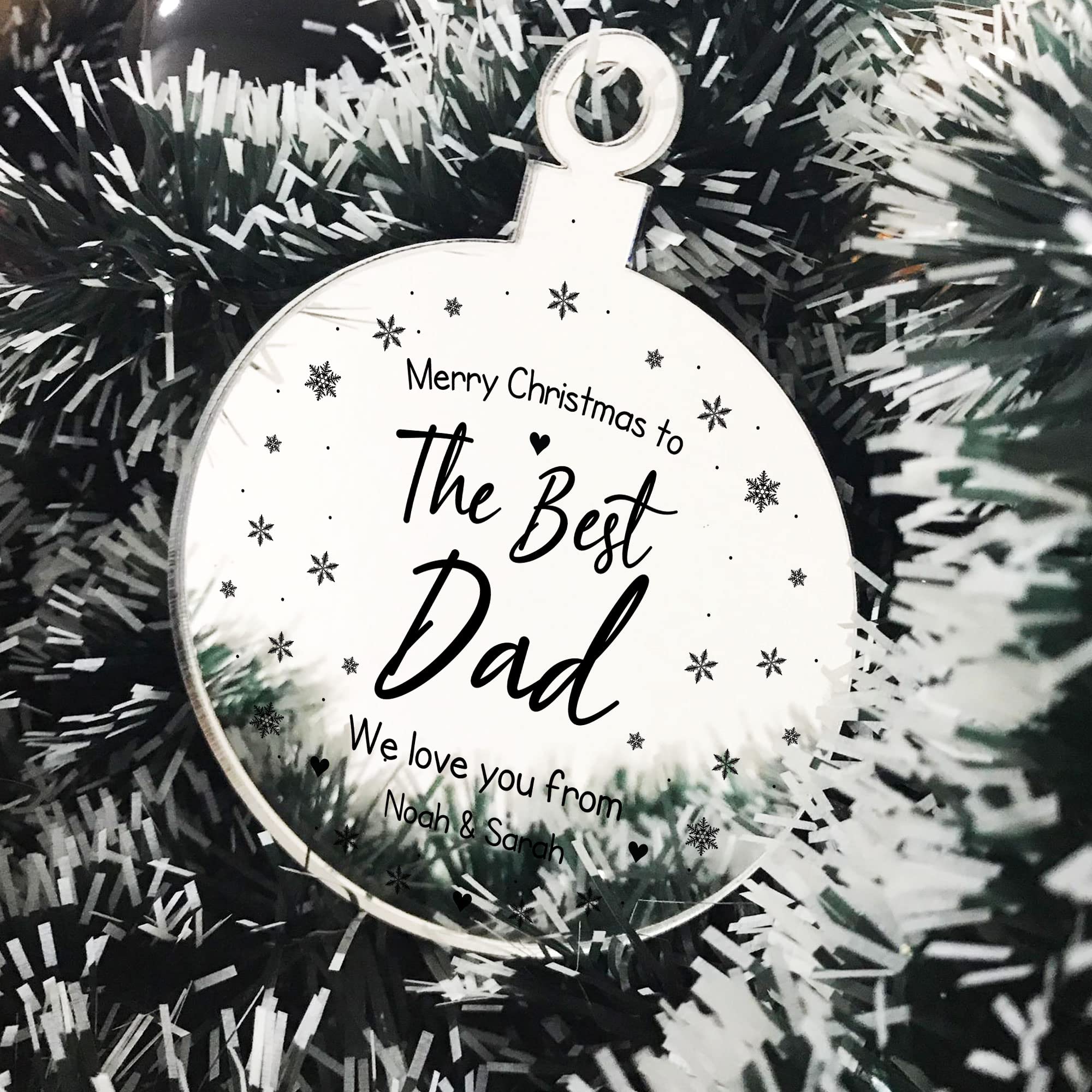 RED OCEAN For Dad Personalised Thank You Novelty Gift For Dad Engraved Bauble