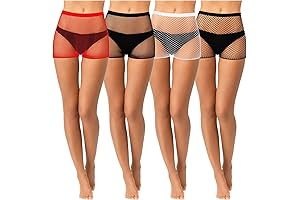 Sexy Fishnet Biker Shorts for Women: High Waisted Mesh See Through Elastic Dance Shorts