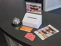 Vista 6 de SOURCEONE.ORG Donación resistente de acrílico/urna con cerradura y soporte para letreros