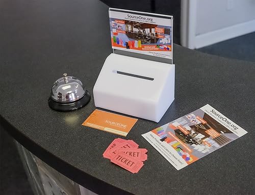 Miniatura 6 de SOURCEONE.ORG Donación resistente de acrílicourna con cerradura y soporte para letreros