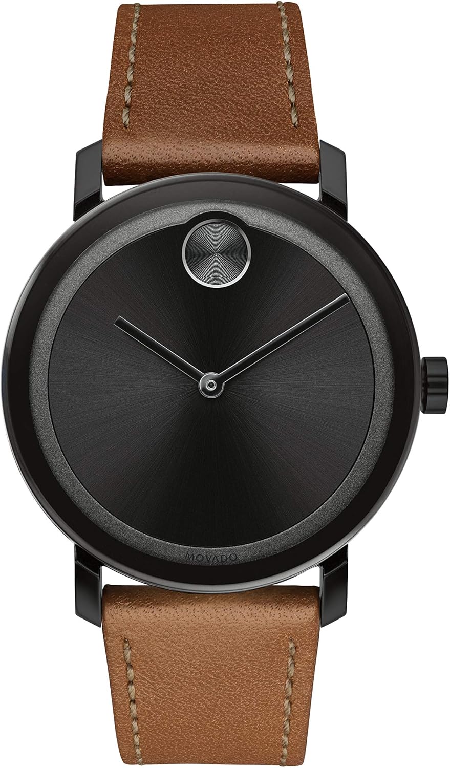 Movado Bold Black Steel Watch with Cognac Leather Bahrain Ubuy