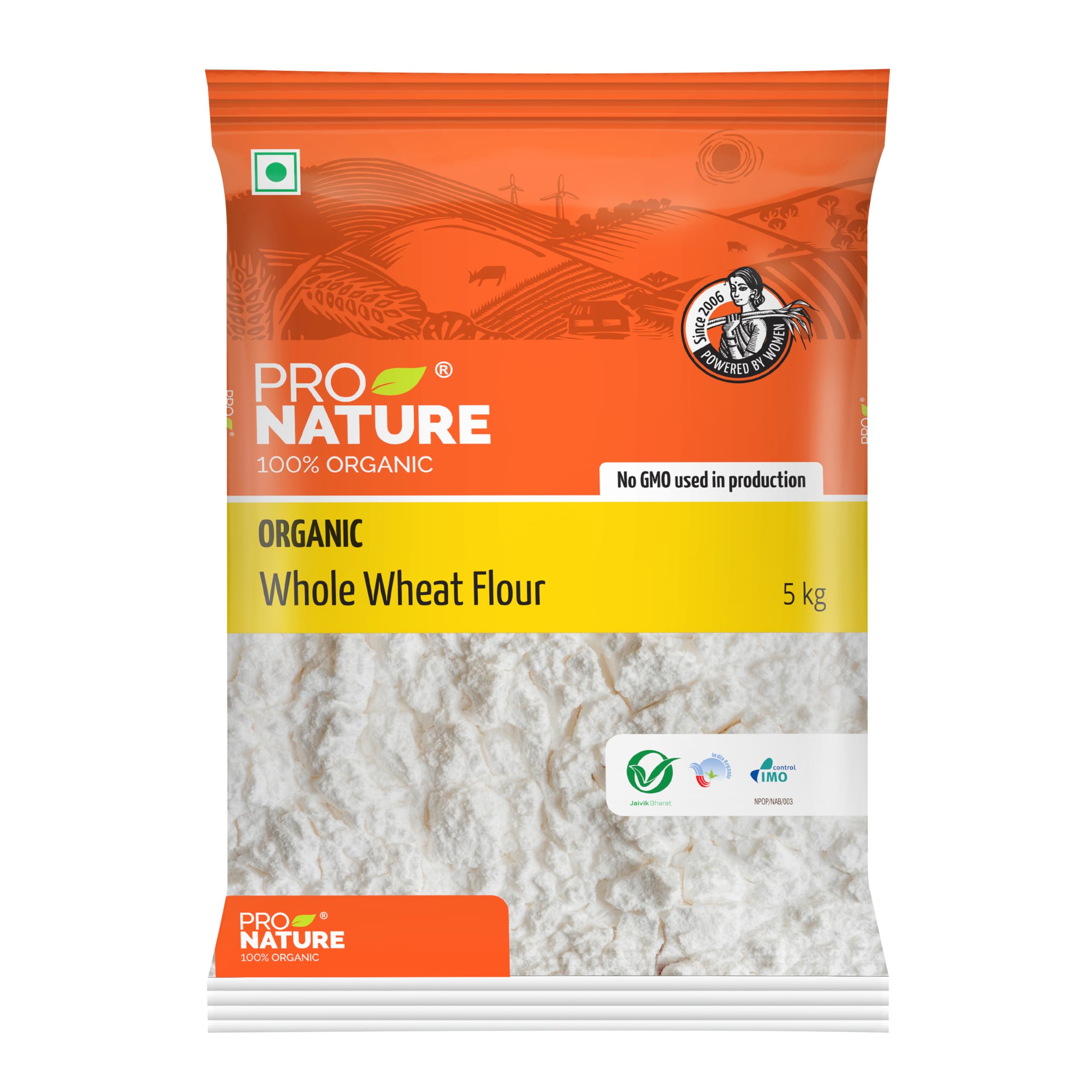 Pro Nature 100% Organic Whole Wheat Flour 5 kg,