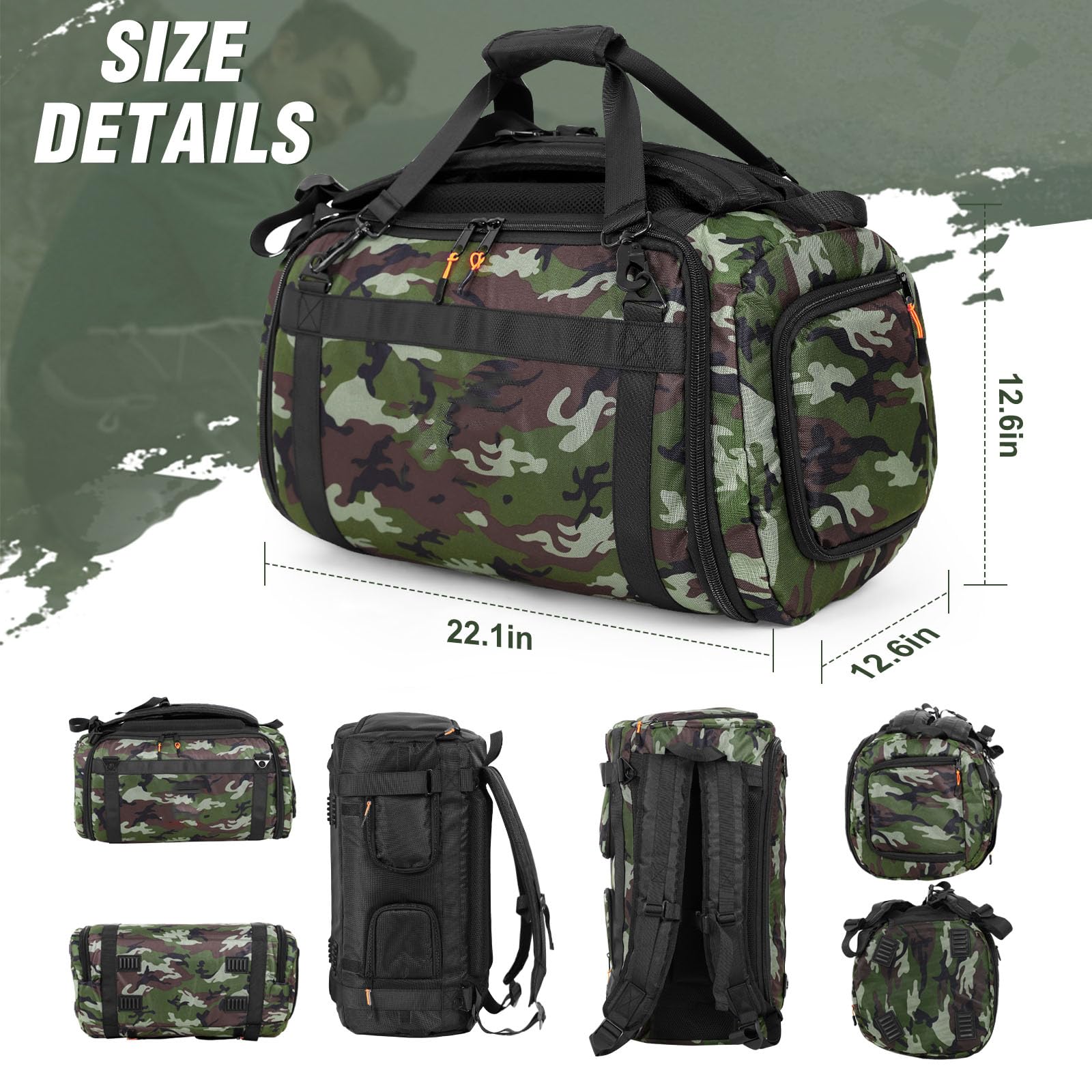 Funda tipo mochila para altavoz Bluetooth JBL PARTYBOX 120, camouflage, Personalizable