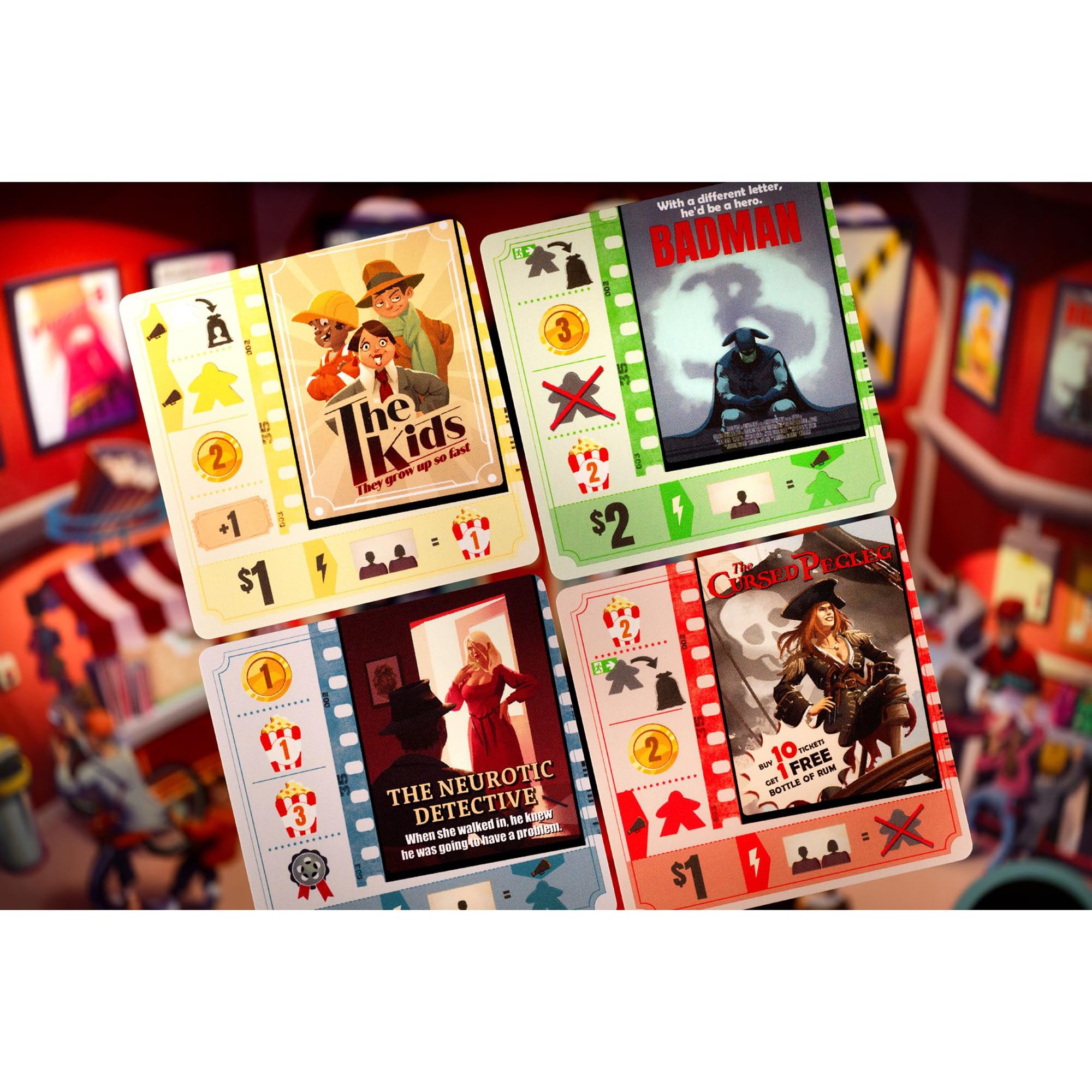 IELLO: Popcorn - Gioco da tavolo per costruire e posizionare borse, gestire un cinema, attirare ospiti al cinema, gioco competitivo, famiglia dai 10 anni in su, 2-4 giocatori