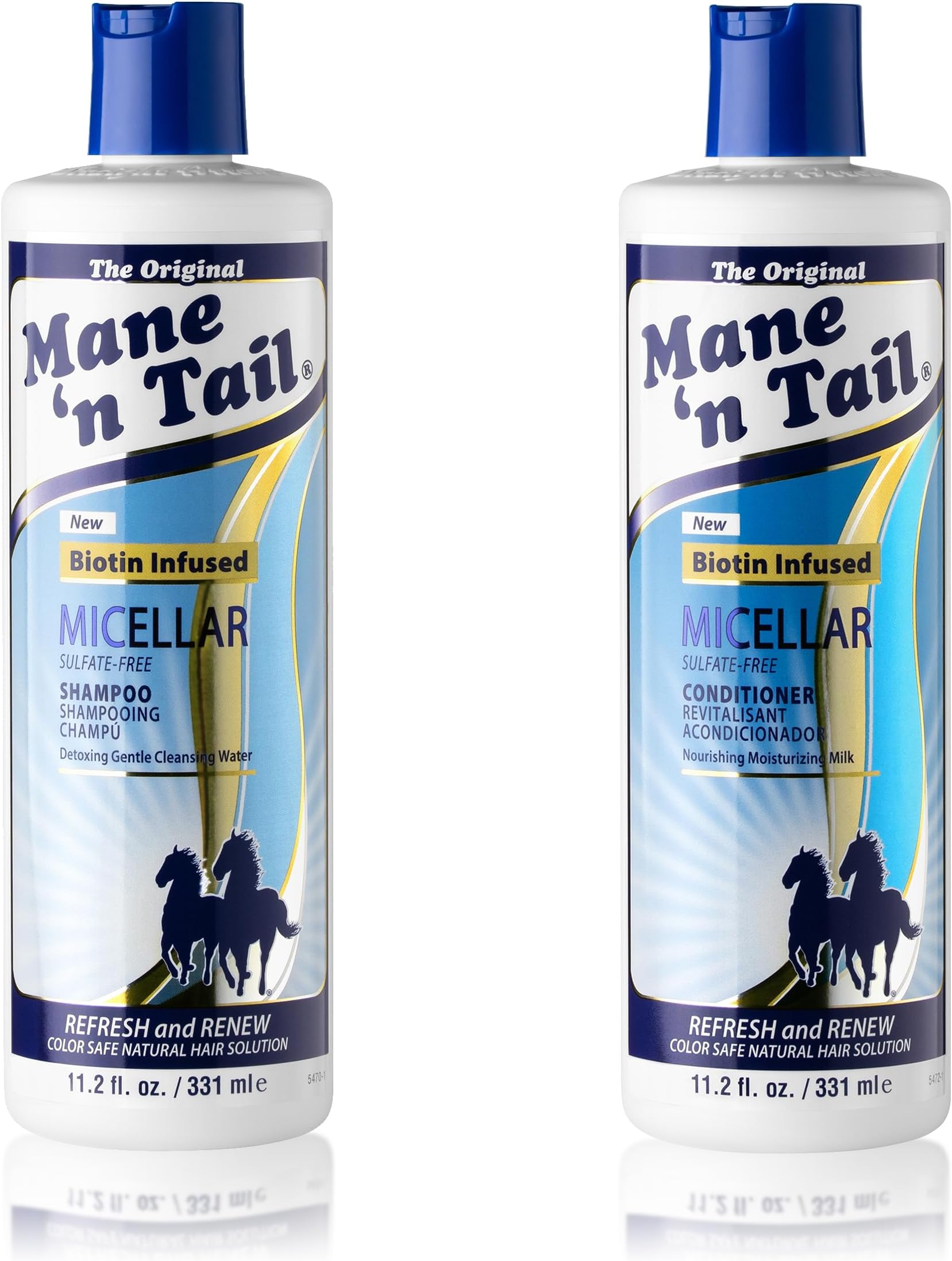 Micellar Sulfate-Free Shampoo & Conditioner (11.2 oz Each) – Biotin-Infused, Vegan Formula to Detox, Nourish & Strengthen Hair