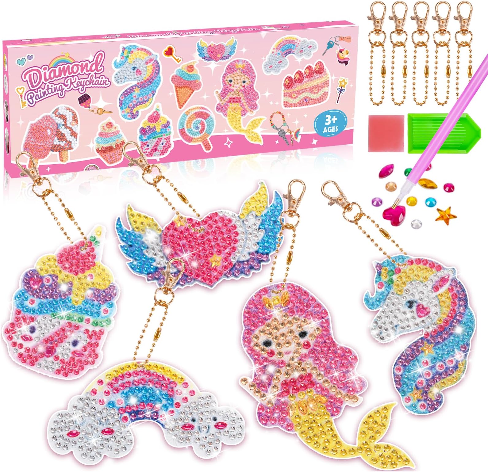 Grriopi Arts and Crafts for Kids Toys Age 6 7 8 9 10, Diamond Art for Kids Gifts for 6-12 Year Old Girls Diamond Painting Kit Toys for 7-12 Year Old Girls Birthday Presents Unicorn Girls Toy