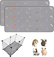 LWYMX 2-Pack Guinea Pig Fleece Cage Liners 12x24" - Super Absorbent Washable Reusable Pee Pads for Rabbits, Hamsters, Chinchillas