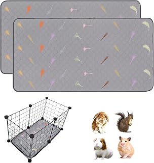 LWYMX 2-Pack Guinea Pig Fleece Cage Liners 12x24" - Super Absorbent Washable Reusable Pee Pads for Rabbits, Hamsters, Chinchillas