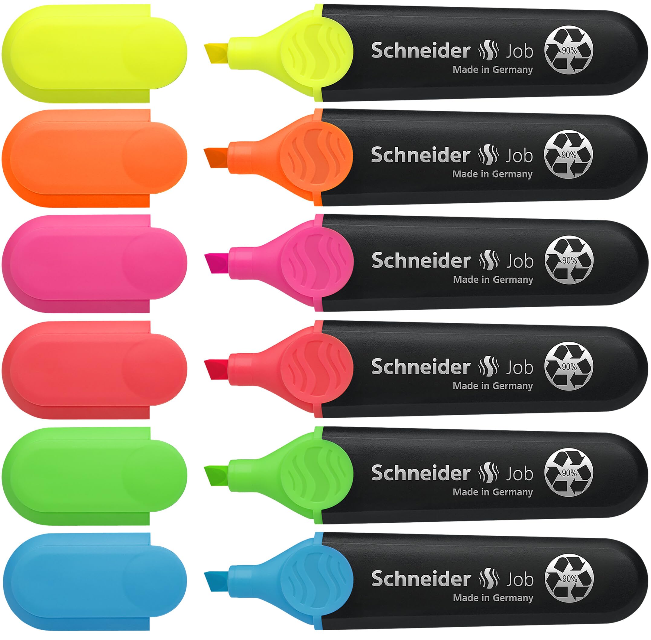 Schneider Job 150 Highlighters - Assorted Colours (Wallet of 6)