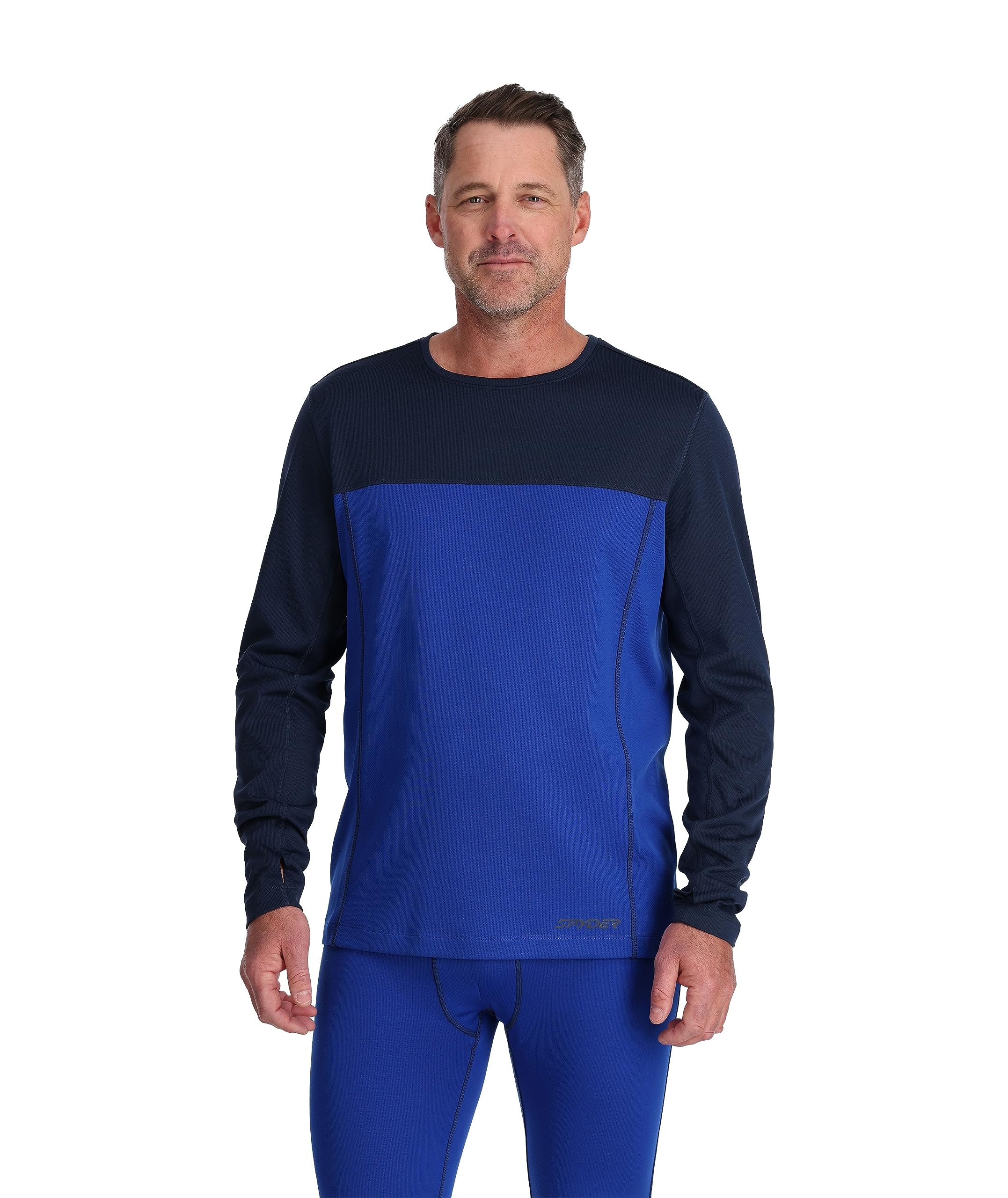 Spyder Men's Charger Crew Hiking Shirt (Pack of 1) Electric Blue