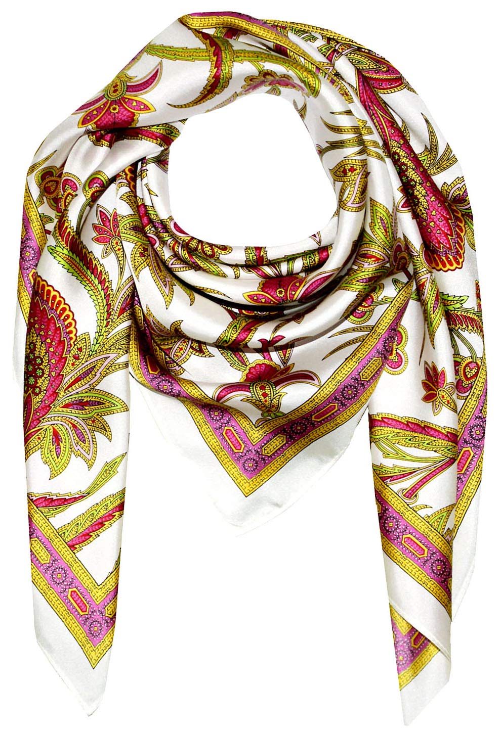 Lorenzo Cana Designer foulard 100% seta foulard da donna multicolore stampato 90 x 90 cm