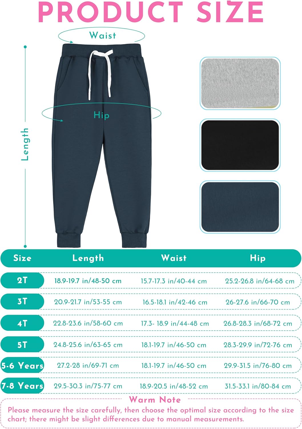 Resinta 3 Pack Toddler Boy Sweatpants Cotton Boys Athletic Joggers Pants Kids Sweats Pants with Pocket Workout Clothes - Image 4