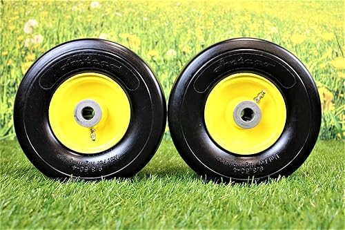 Miniatura 3 de Juego de 2 conjuntos de neumáticos planos de 9 x 3.50-4 compatibles con John Deere AM115510 de 38 pulgadas de 4 pulgadas, cubo de 34 pulgadas con