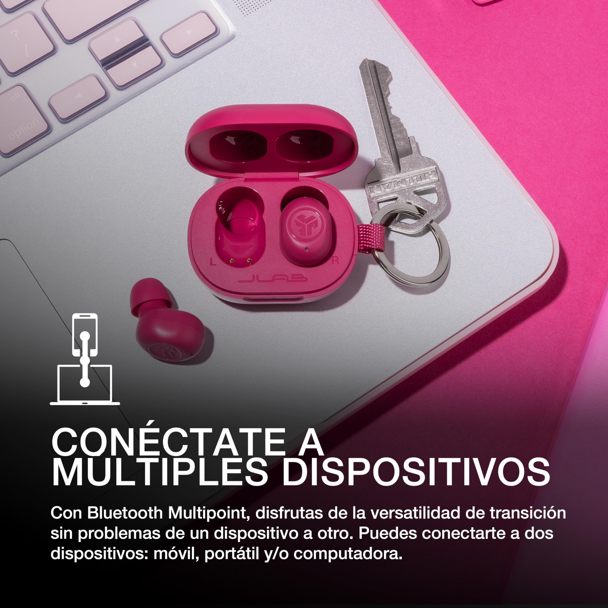 JLab JBuds Mini Auriculares Inalambricos Bluetooth, True Wireless Earbuds 20+ Horas Rendimiento con Caja de Carga - Audifonos Bluetooth Inalambricos, 3 Niveles de EQ Personalizado, Negro