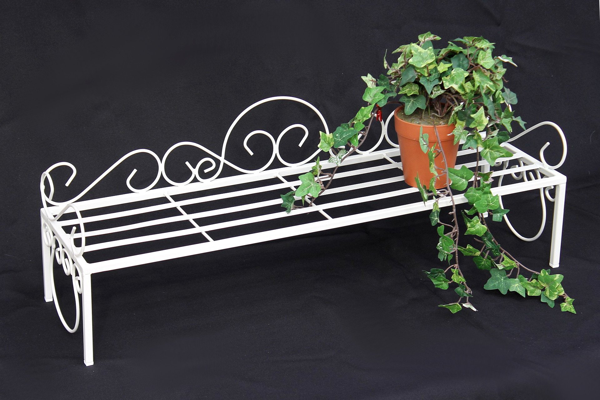 DanDiBo Blumenbank Metall Weiß 75 cm Blumenständer Mi Blumenregal Blumentreppe Pflanzentreppe Blumenregal Pflanzenständer Blumenhocker