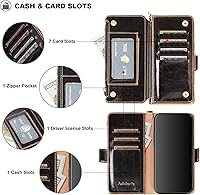 Vista 5 de Antsturdy Funda tipo cartera compatible con iPhone 12 Mini, funda de piel sintética con bloqueo RFID, funda para teléfono para mujeres y hombres