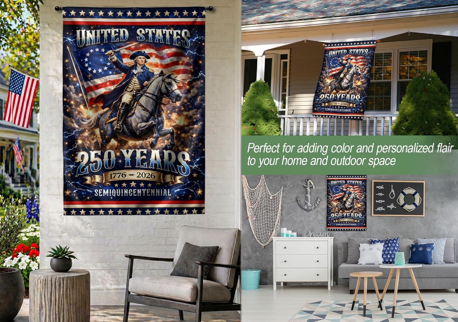 250 Anniversary Usa Flag, 1776-2026 Commemorative, 250th Anniversary Patriotic Design, Doubleided Outdoor Yard Decoration For Independence Day, Garden Flags For Outside 3 (30x40 Inch)