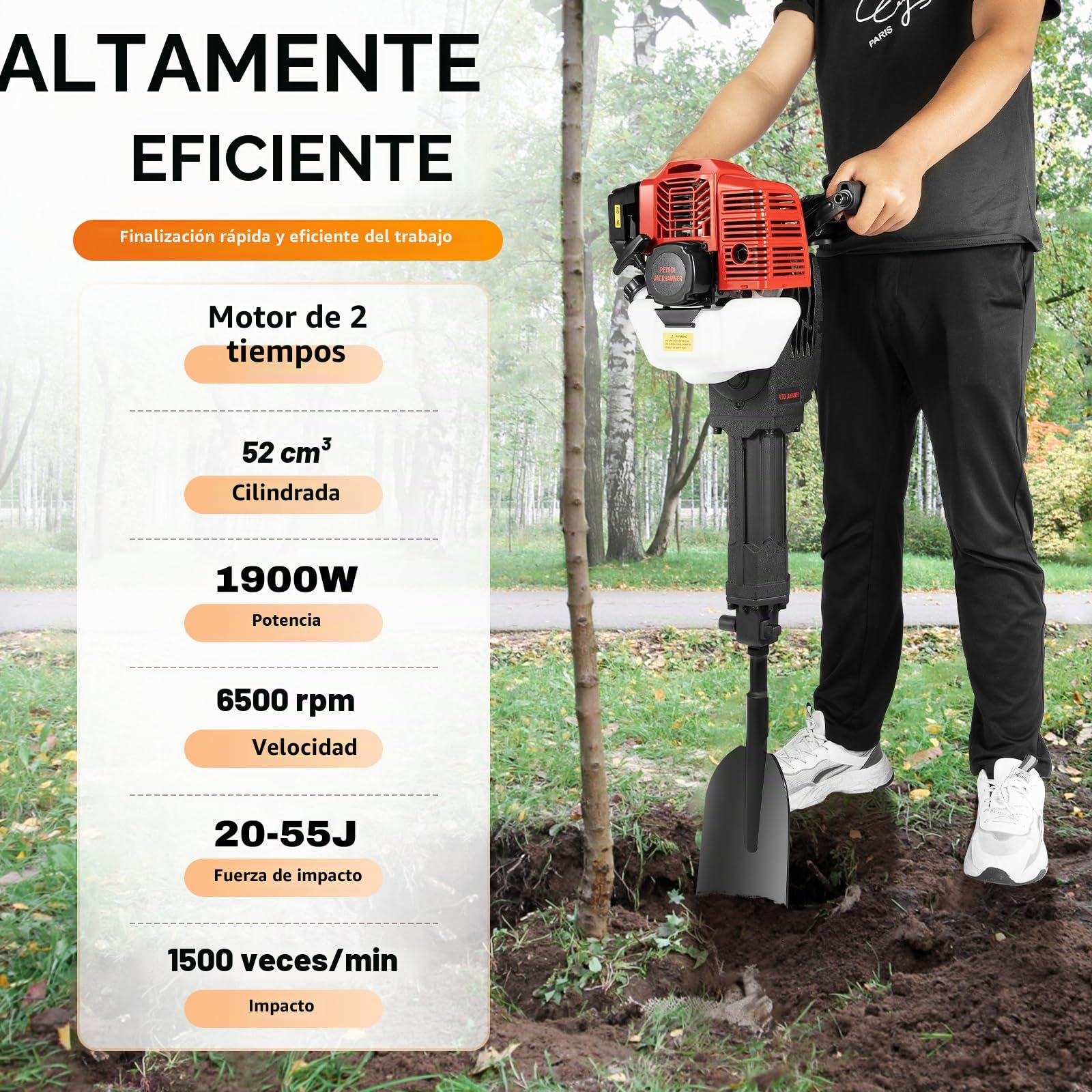 Trituradora de árboles de jardín manual 52CC portátil de gasolina para jardín a gasolina para árbol