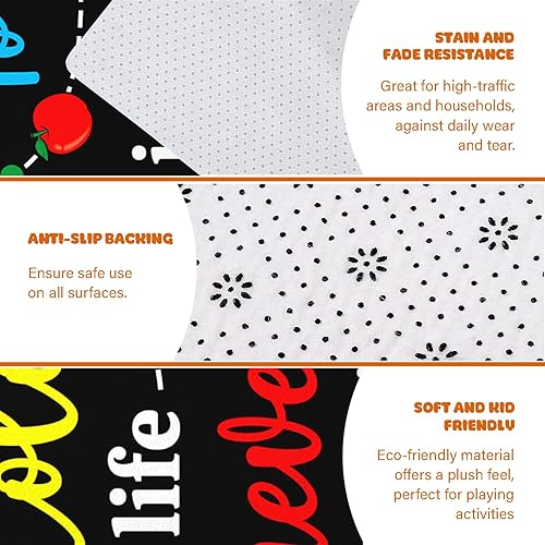 Miniatura 3 de Welome - Alfombras para aula, decoración de sala de juegos, para primaria de prekínder, 2 x 3, 3 x 5, 4 x 6, 5 x 8, antideslizante, para cuarto de