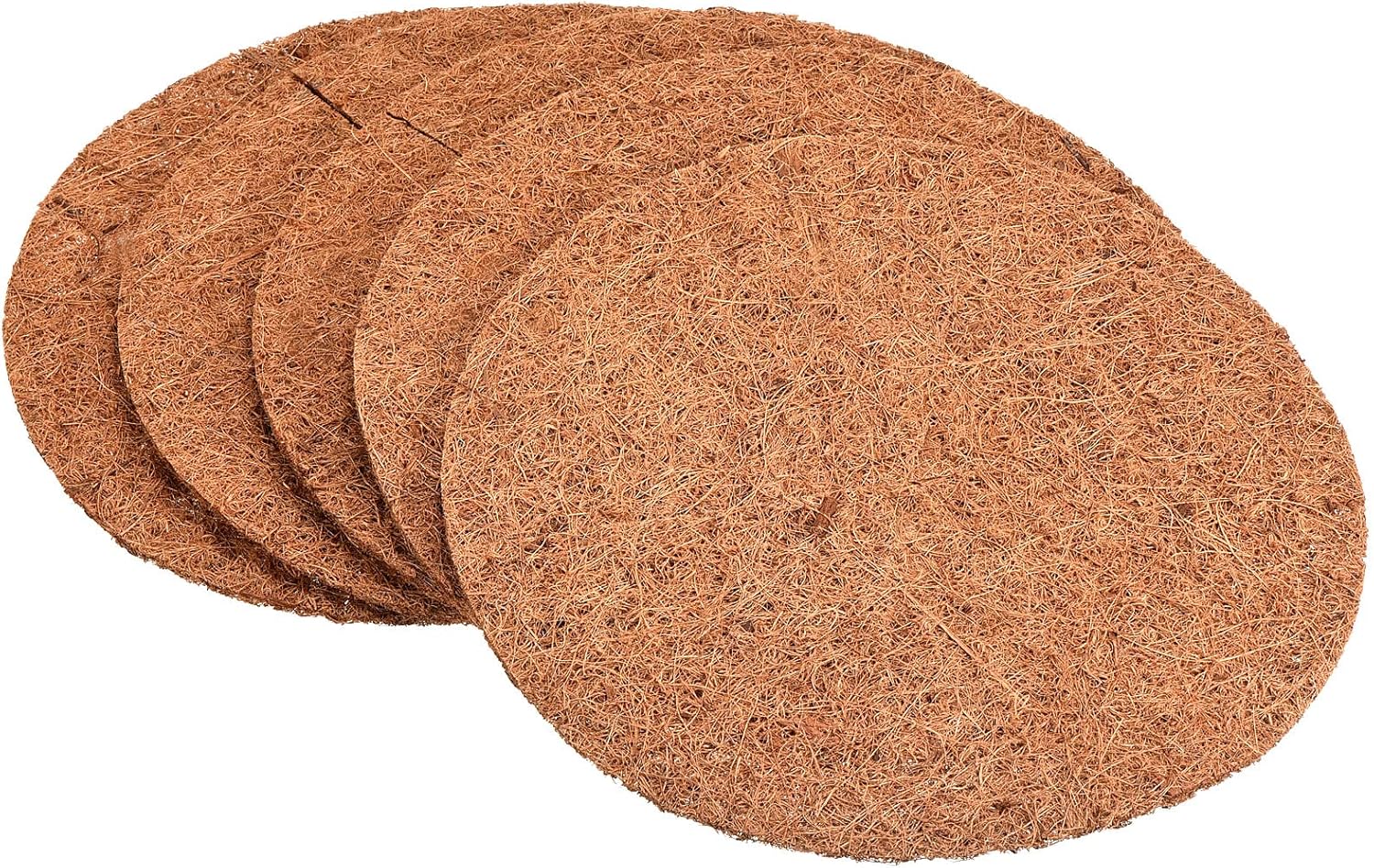 PATIKIL Coconut Fiber Mulch Ring Mat 12 Inch, 5 Pack Y Coco Coir Tree Protector Root Soil Cover for Indoor Outdoor Potted Plants