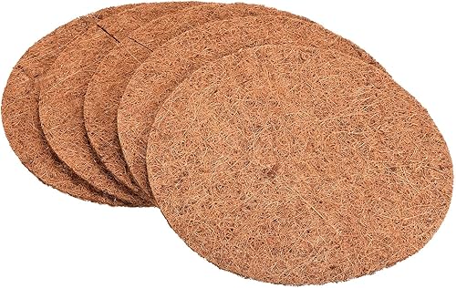 PATIKIL Tapete de fibra de coco de 12 pulgadas, paquete de 5 protectores de fibra de coco y fibra de coco, cubierta de tierra para plantas en