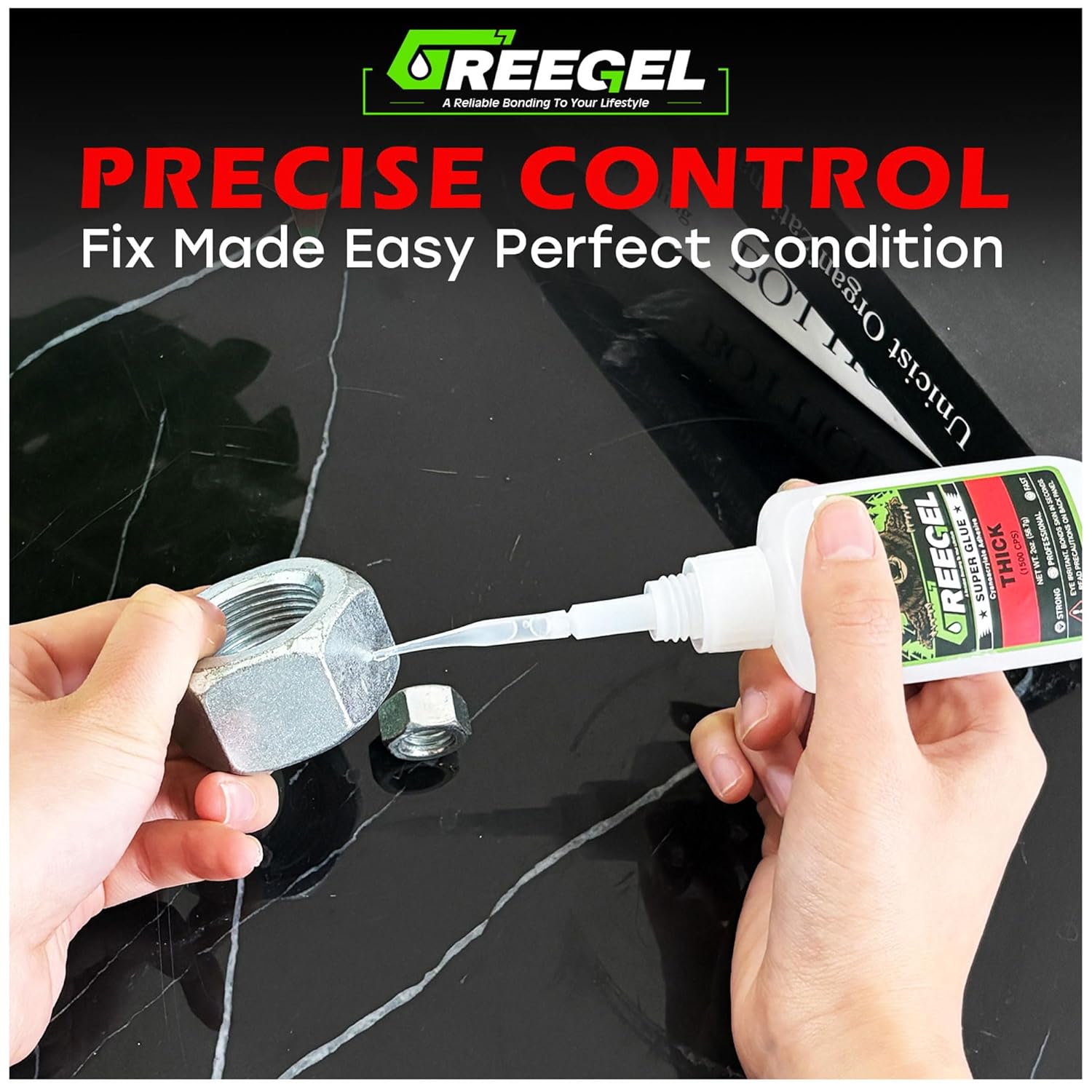 4 Oz Thick Liquid Clear Super Glue + 3g Gel Glue, Cyanoacrylate Adhesive for Woodworking Large Gap, Rubber, Metal, Glass, Leather, Crafts & Repairs
