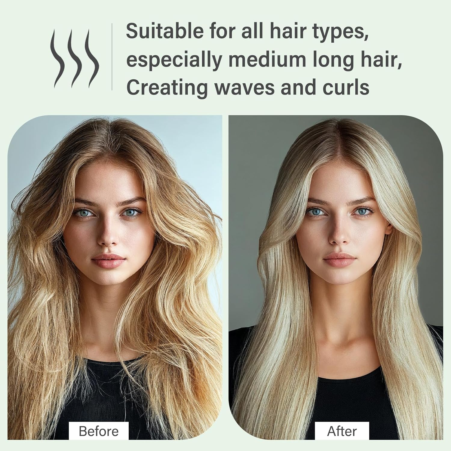 BRUSHZOO Round Brush for Blow Out, Boar Bristle Round Brush for Women Add Shine Volume, Hairbrush for Women Blow Drying Styling - Image 6