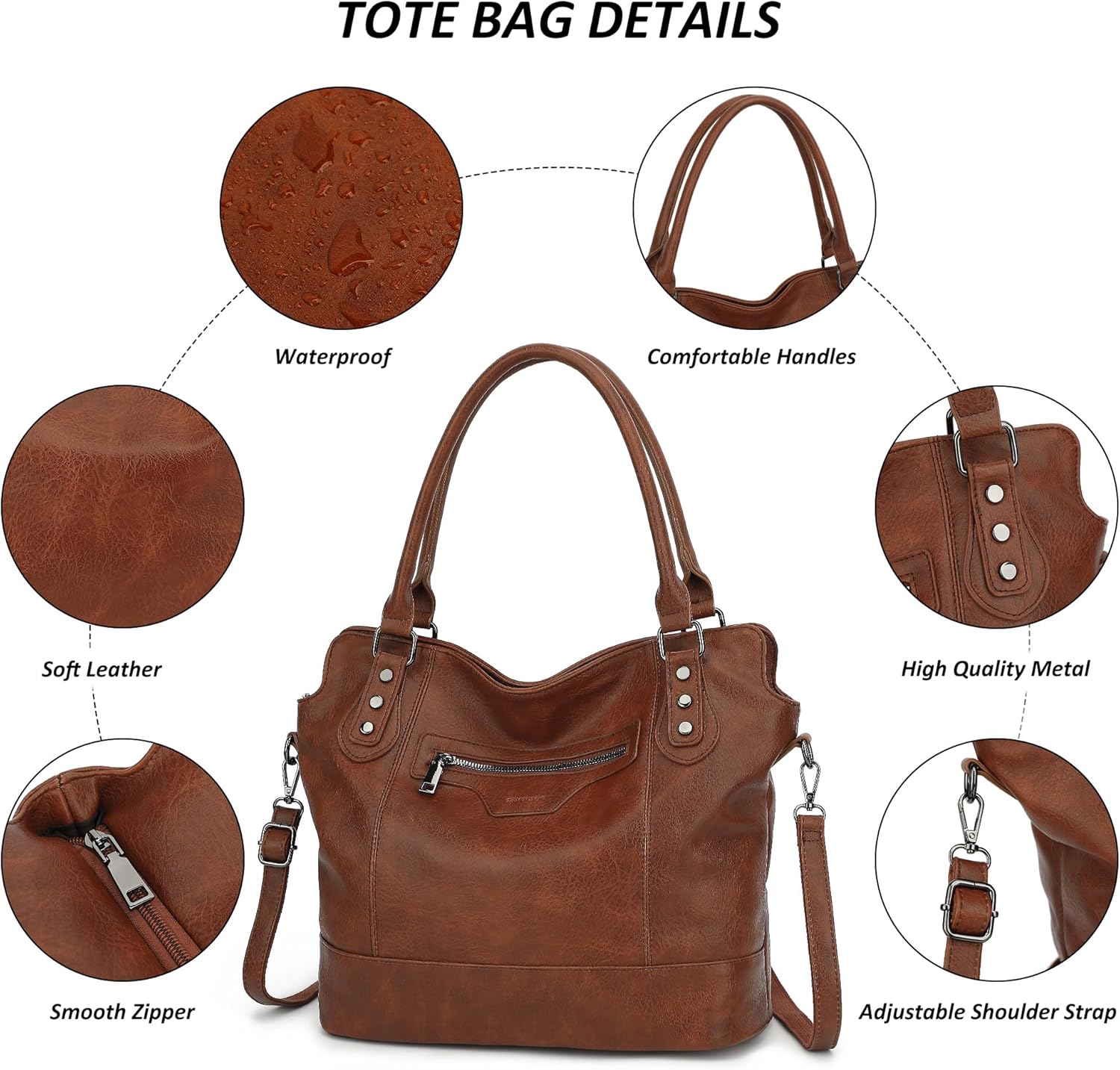 TANTOMI Tote Handbags for Women Large Hobo Bags Crossbody Purses Shoulder Bags with Adjustable Strap for Travel Everyday - Image 7