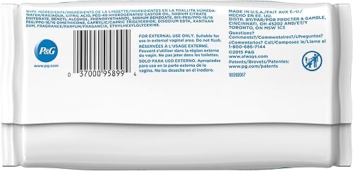Miniatura 2 de Always Toallitas femeninas, aroma fresco y limpio, 0.498 libras (paquete de 4)