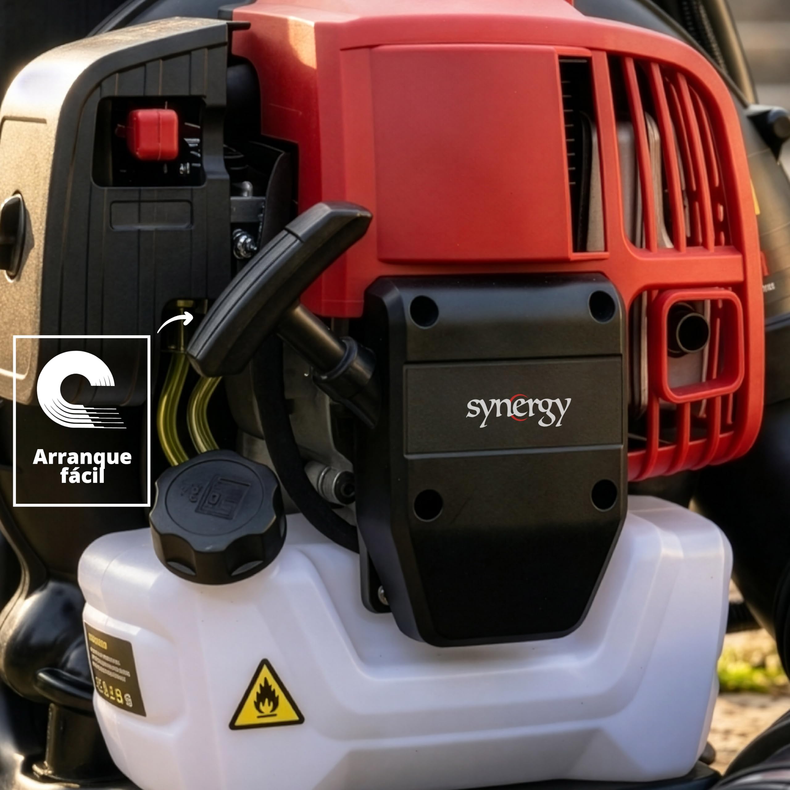 Soplador de Hojas Gasolina 43cc de Mochila – soplador de Aire Potente con Motor 2 Tiempos 1,6cv y Arranque fácil – Ideal para Jardines, ergonómico y Limpieza de caudal.