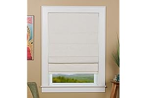 Linen Blend Fabric Blackout Roman Shade, Size 30" W x 63" L