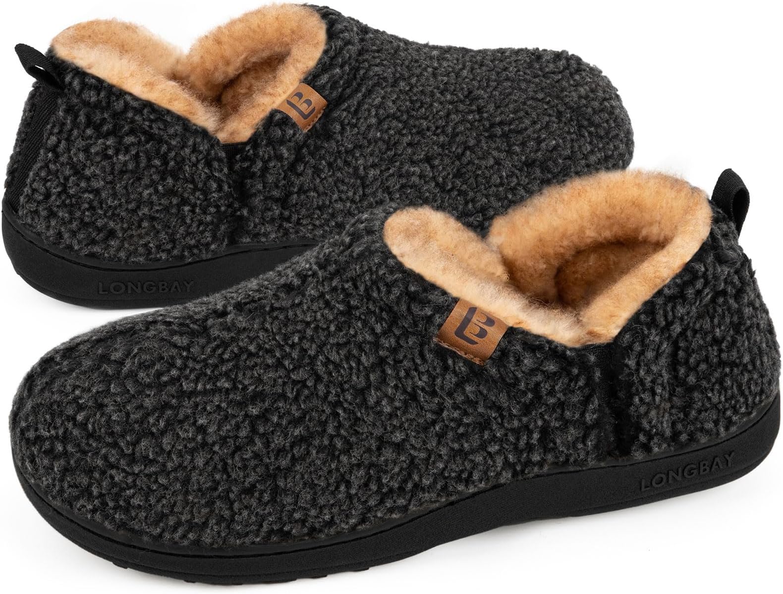 Men's Slippers Warm Bedroom Memory Foam House Shoes Slip-On for Indoor Outdoor Winter
