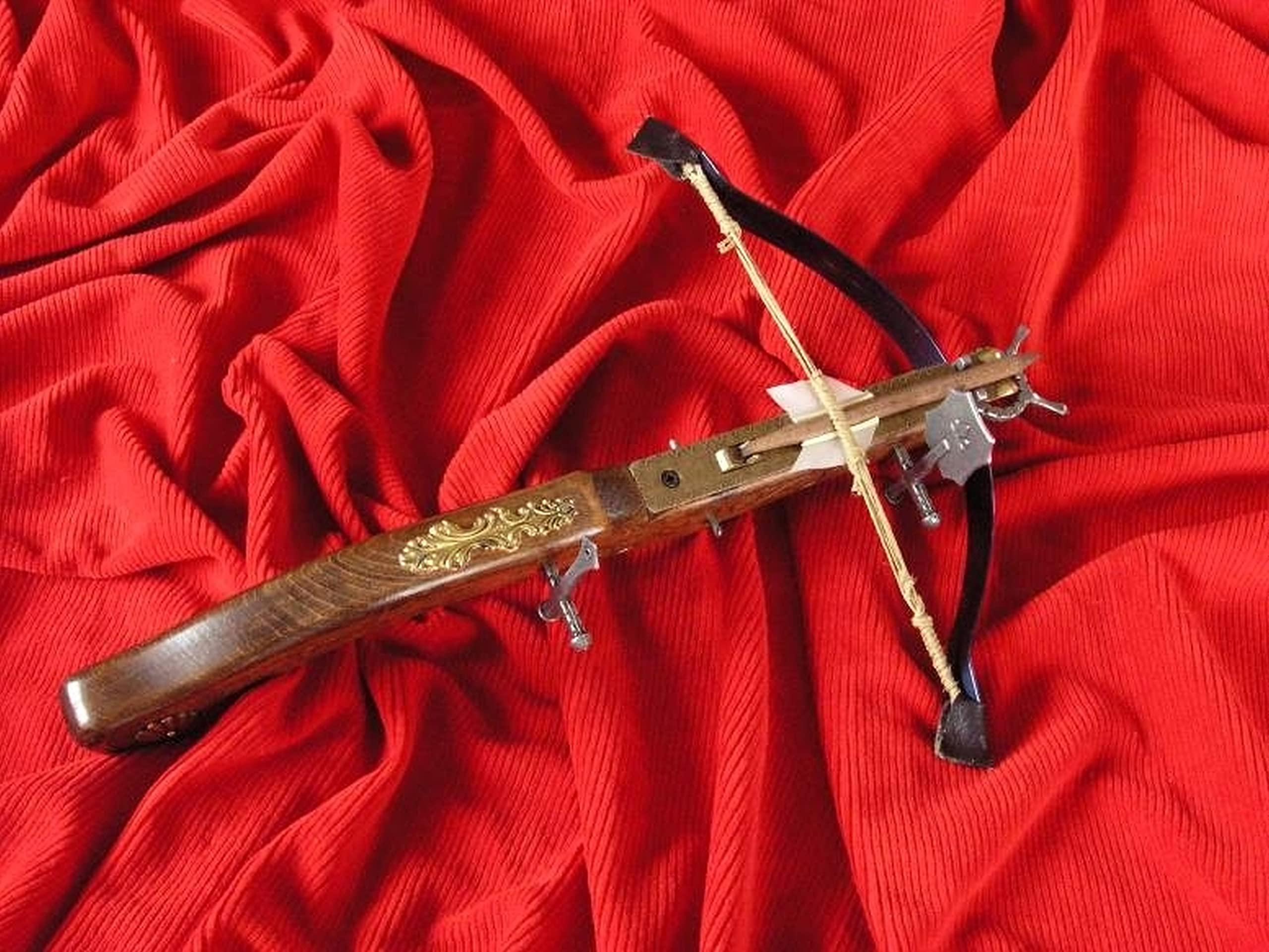 Pistolenarmbrust Holzarmbrust 33 cm W0P Mittelalterliche Armbrust für historische Rekonstruktion für einen Sammler oder als Geschenk Feuert Nicht.