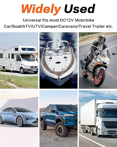 Miniatura 8 de Voltímetro IZTOSS para autos y motocicletas, resistente al agua, con panel con luces LED, CD 12 V - 24 V, (12V Without panel)