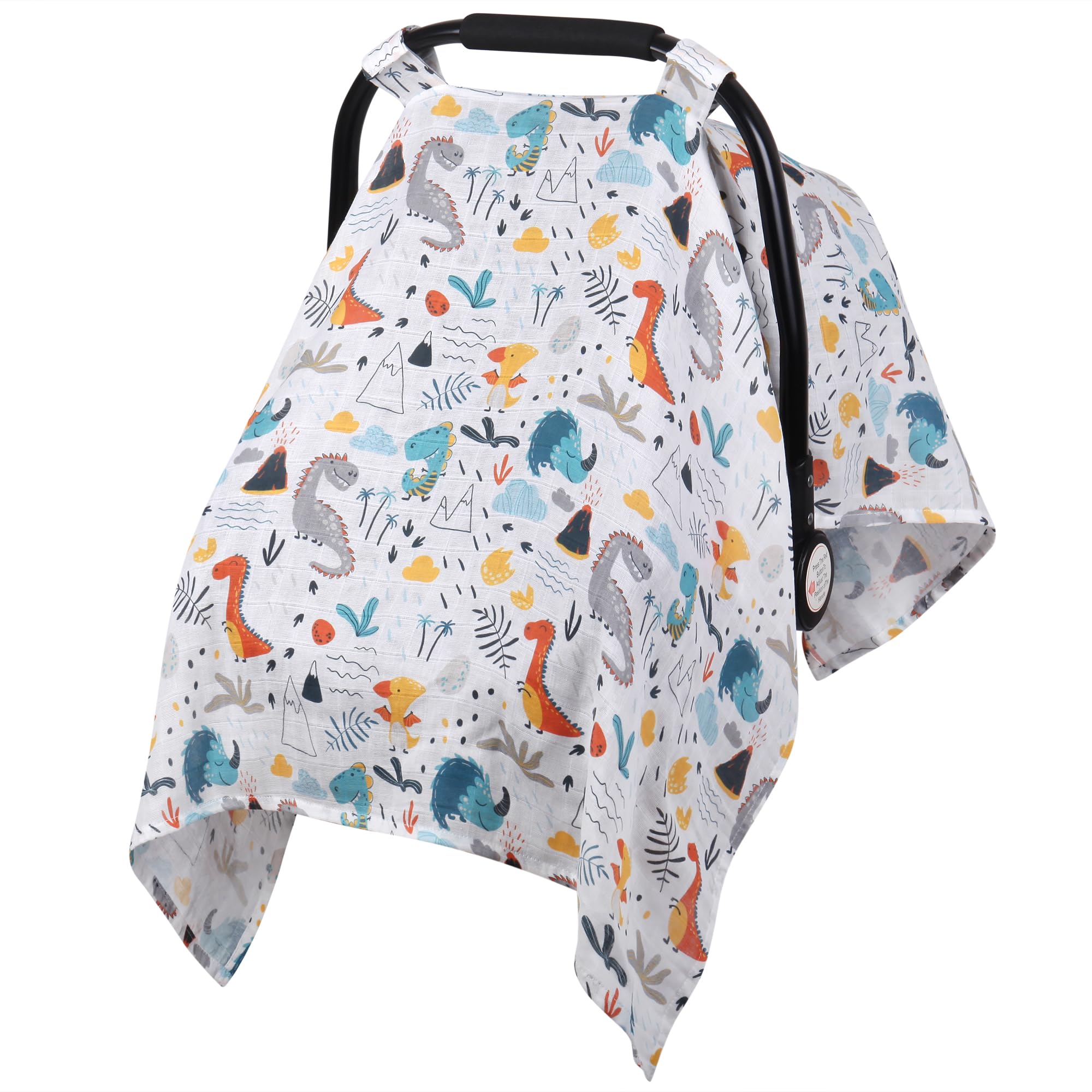 Metplus Car Seat Cover Baby boy, 100% Muslin Cotton Infant Carseat Covers, Lightweight Breathable Car Seat Canopy, Summer Stroller Sun Shade, Newborn