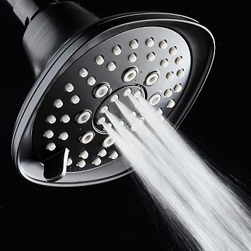 AquaDance Oil-Rubbed Bronze Hot Oval Square Style 6-setting High-Pressure Luxury Shower Head. Angle Adjustable, Solid Brass Connection Nut, Finish. Premium Quality Exclusive Showerhead