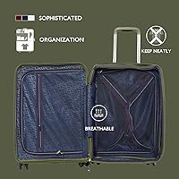 Vista 7 de Verage Rome - Juego de maletas, maleta rígida ligera y duradera con ruedas giratorias, Verde (Moss Green), Equipaje de mano expandible Hardside