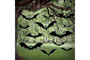 12pcs Halloween Hanging Bats Decorations Outdoor