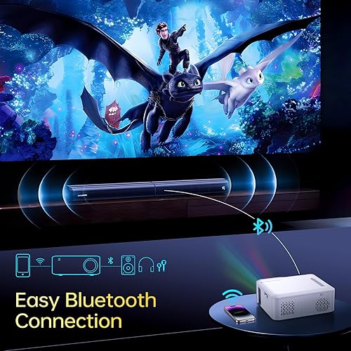 Miniatura 4 de Proyector con WiFi y Bluetooth, Native 1080P Upgrade 240 ANSI KSAN Proyector portátil, mini proyector de películas para uso al aire libre, proyector