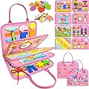Gojmzo Busy Board Montessori Toys for Toddler Girl Birthday Gifts, Busy Book Sensory Toys for Toddlers, Learning Educational Toddler Travel Activities